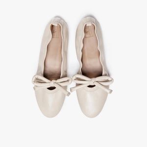 Flattered Polly cream leather flat